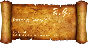 Rettig Gergő névjegykártya